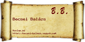 Becsei Balázs névjegykártya